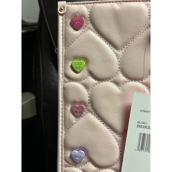 Betsey Johnson‎ Pink Heart Candy Conversation Hearts Tote Bag Purse - Picture 7 of 13